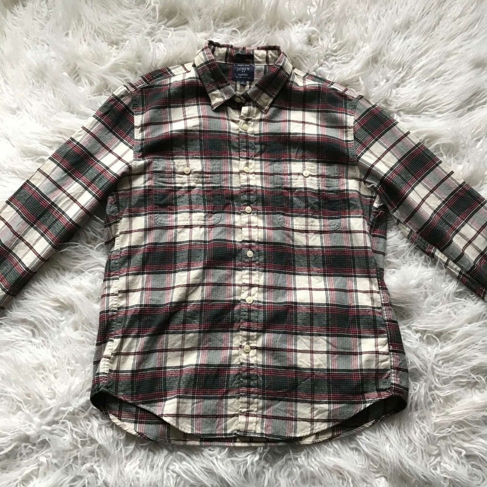 J crew slim fit plaid flannel shirt size XL